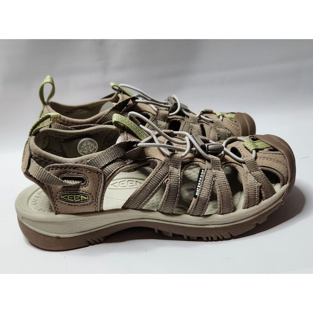 KEEN Whisper Women’s 7 Timberwolf Tarragon Closed‑Toe Sandals
